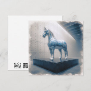 Blue Porcelain Horse Greeting Card