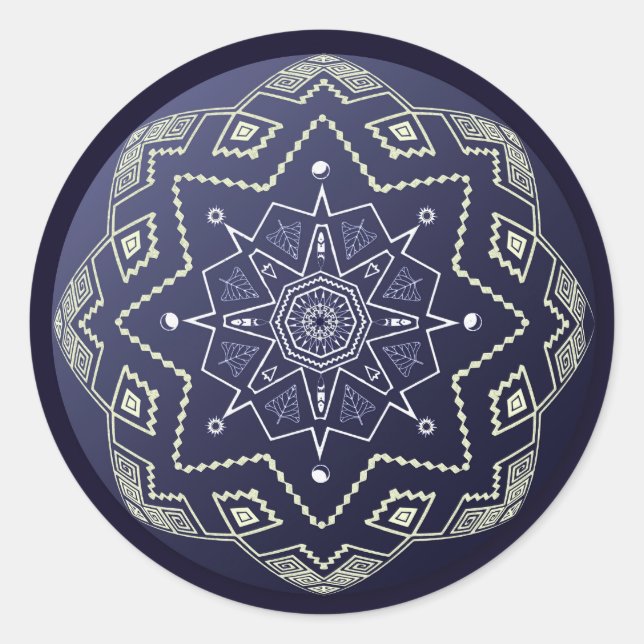 Blue Porcelain Sphere Mandala Sticker (Front)