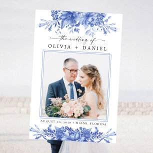 Blue Porcelain Wedding Ceremony Photo Prop  Foam Board