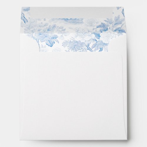 Blue porcelain wedding square card Envelope