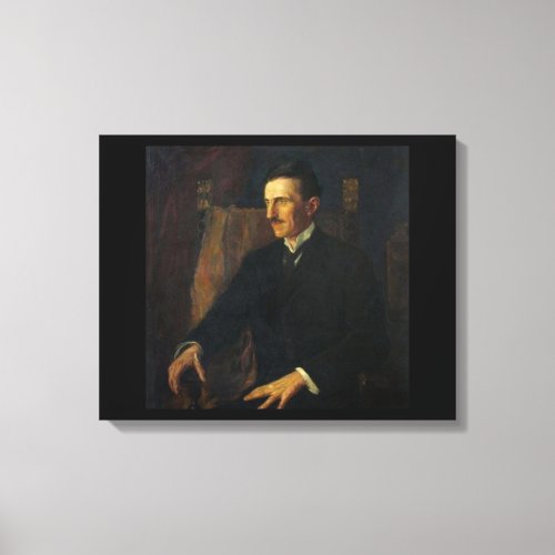 Blue Portrait of Nikola Tesla Canvas Print