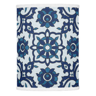 Blue Portuguese Azulejos Floral Tile Pattern Lamp Shade