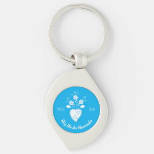Blue Portuguese romantic heart Keychain