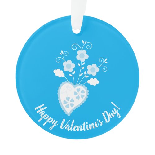 Blue Portuguese romantic heart Ornament