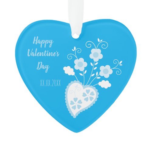 Blue Portuguese romantic heart Ornament