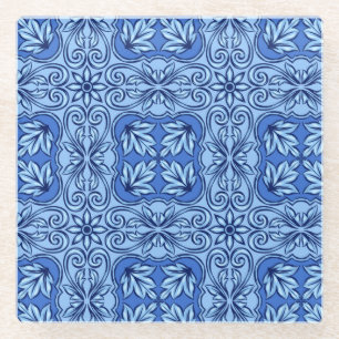 Blue Portuguese Tile Glass Coaster