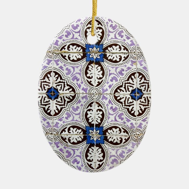 Blue, Portuguese Tiles Ceramic Ornament (Front)