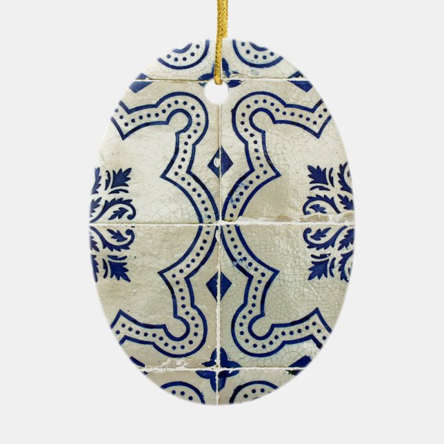 Blue, Portuguese Tiles Ceramic Ornament (Front)