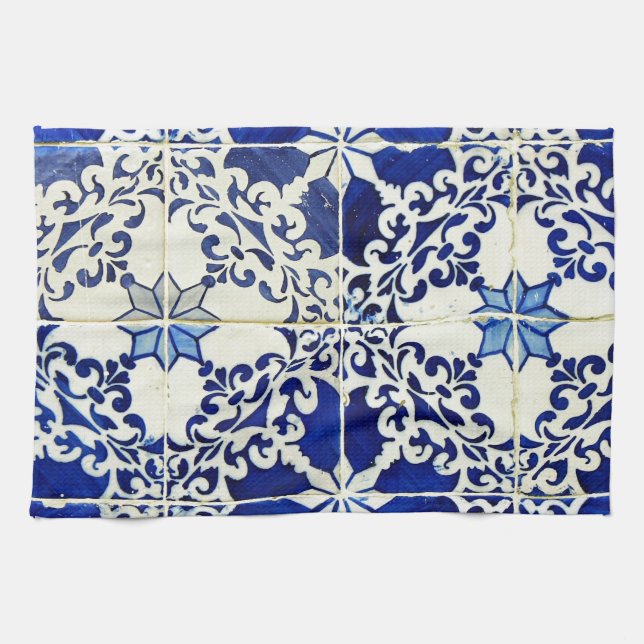 Blue, Portuguese Tiles Towel (Horizontal)