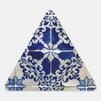 Blue, Portuguese Tiles Triangle Sticker