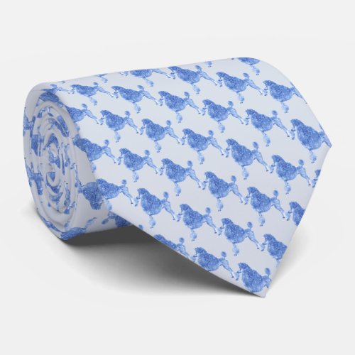 Blue Posh Poodle Neck Tie