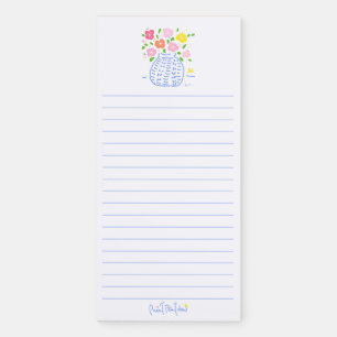 Blue Posy Magnetic Notepad