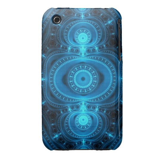 Blue Power, abstract fractal iPhone 3 Cover