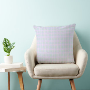  Blue Praire Plaid Throw Pillow