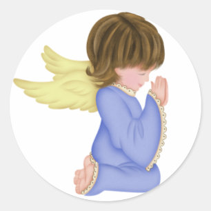 Blue Praying Angel 2 Stickers