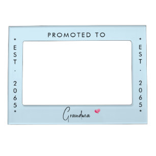 Blue Pregnancy Announcement Promoted to Grandma Magnetic Frame
