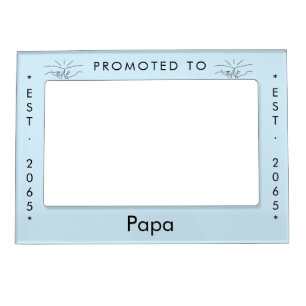 Blue Pregnancy Announcement Promoted to Papa Magnetic Frame