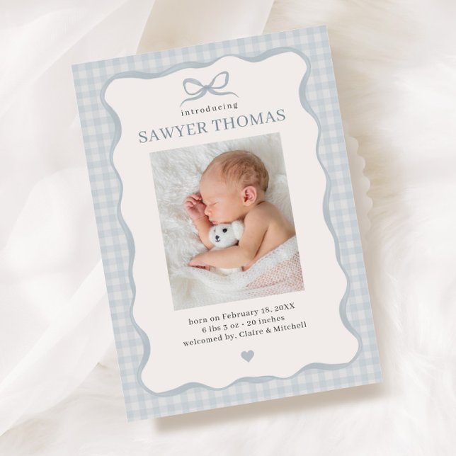 Blue Preppy Birth Announcement (Creator Uploaded)