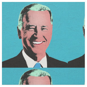 Blue President Biden Pop Art Fabric