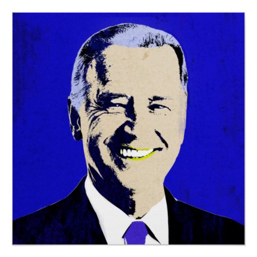 Blue President Biden Pop Art Poster