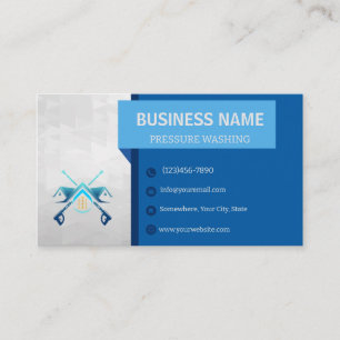 Blue Pressure Washing Business Cards