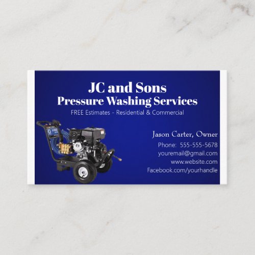 Blue Pressure Washing Company Business Card