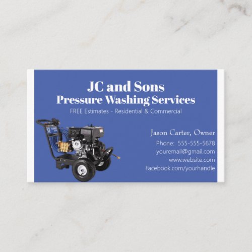 Blue Pressure Washing Company Business Card