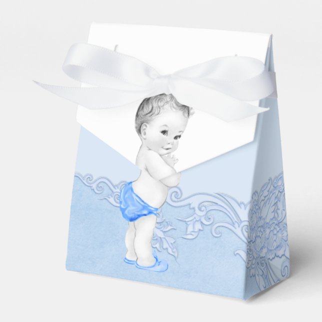 Blue Prince Baby Shower Favor Boxes (Front Side)