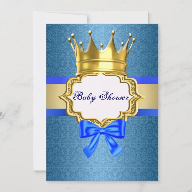 Blue Prince Baby Shower Invitation (Front)