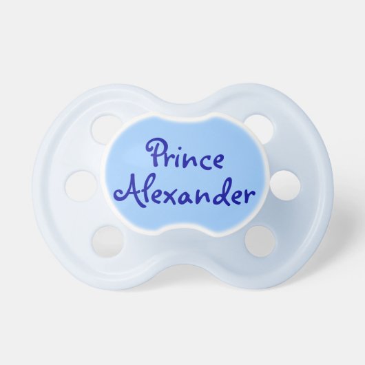 Blue Prince Personalized Name Baby Boy Pacifier (Front)