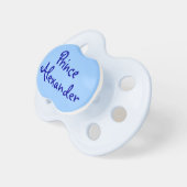 Blue Prince Personalized Name Baby Boy Pacifier (Front Right)
