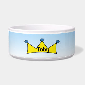 Blue Prince personalized Yellow Crown Dog Bowl