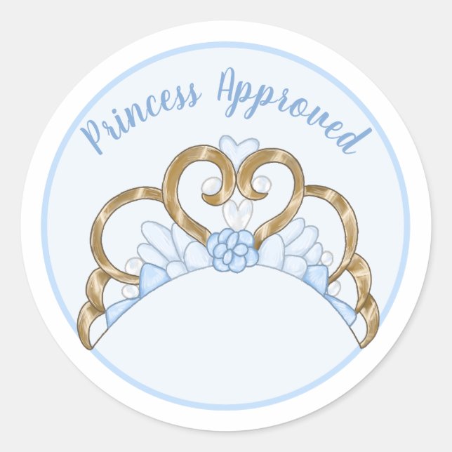 Blue "Princess Approved" Label Sticker (Front)