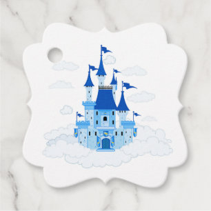 Blue Princess Castle Personalized Favor Tags