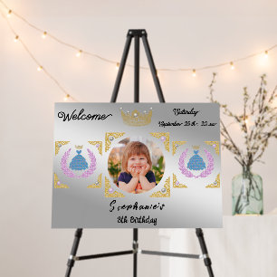 Blue Princess Dress Gold Crown & Photo Foam Board