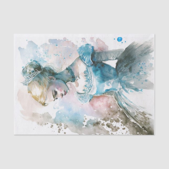 BLue Princess Going to the Ball  Tissue Paper (Front)