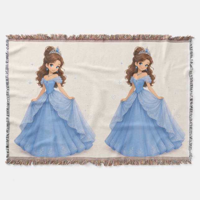 Blue Princess Throw Blanket (Front)