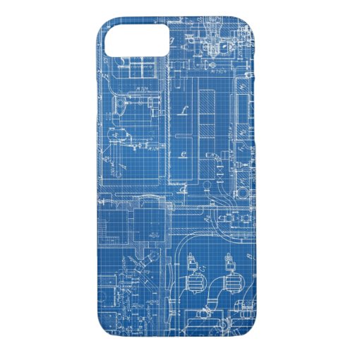 Blue Print design draft cad architecture teacher r iPhone 87 Case