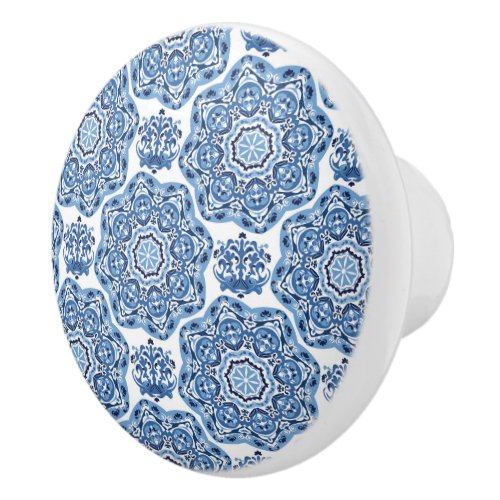 Blue Print Tile  Ceramic Knob