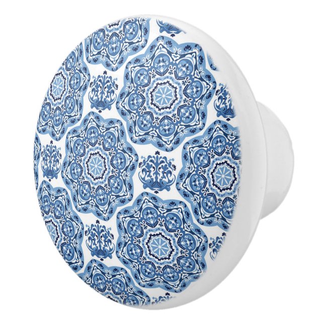 Blue Print Tile  Ceramic Knob (Right)