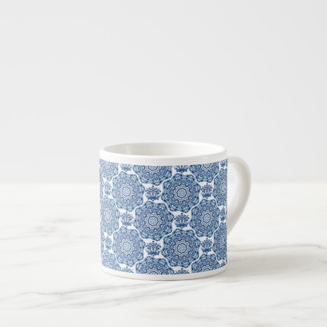 Blue Print Tile  Espresso Cup (Front Right)