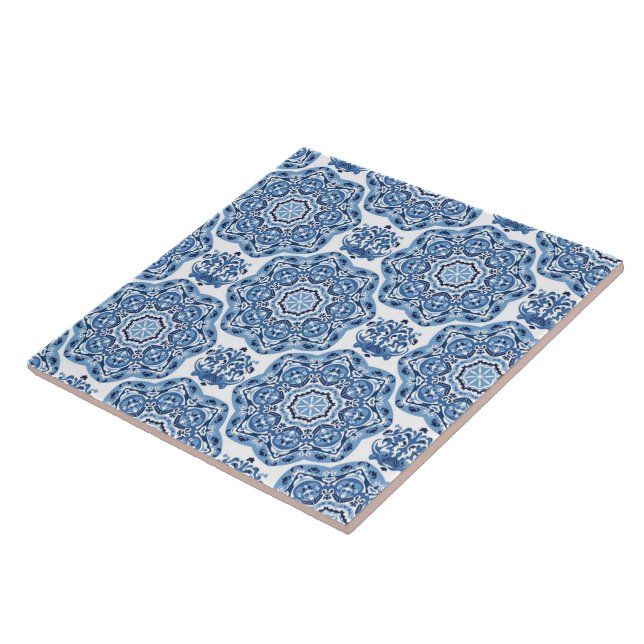 Blue Print Tile Trivet (Side)