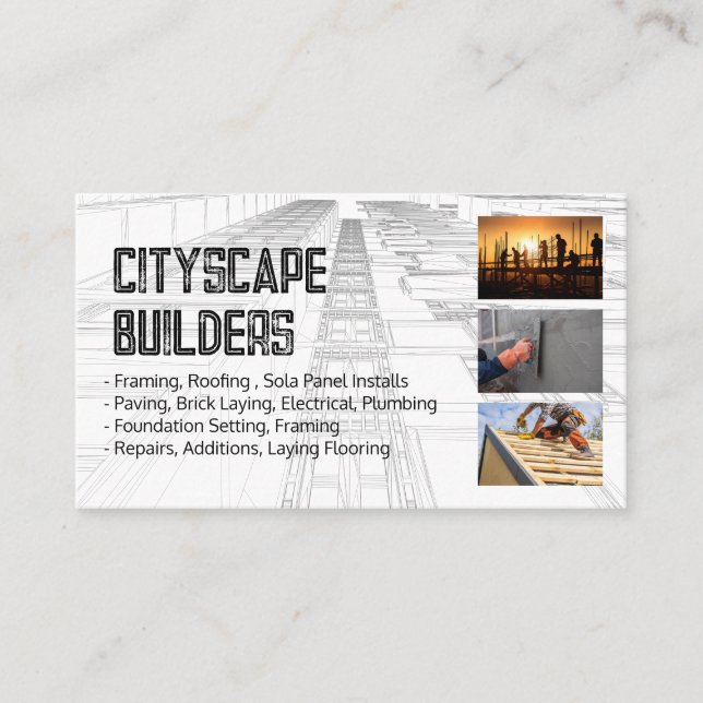 Blue Prints | Construction Contractors Business Card (Front)