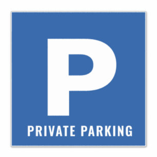 Blue private parking icon custom vinyl sticker