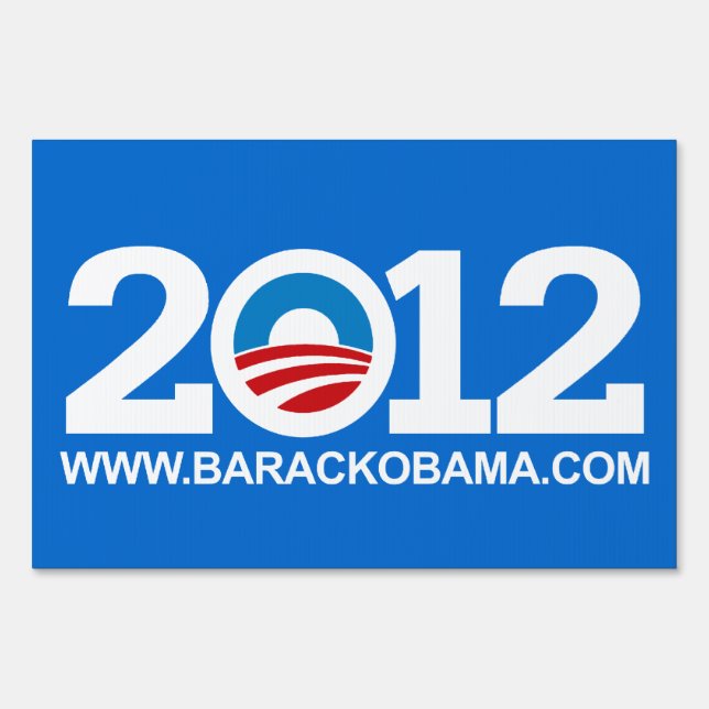 Blue Pro-Obama 2012 Elections Yard Sign (Front)