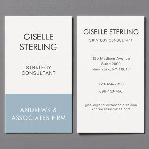 Blue Professional Corporate Modern Elegant Business Card