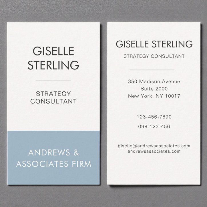 Blue Professional Corporate Modern Elegant Business Card