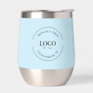 Blue Professional Custom Business logo Simple Thermal Wine Tumbler