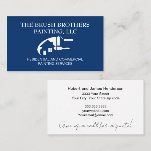 Blue Professional House Painter Business Card Zazzle