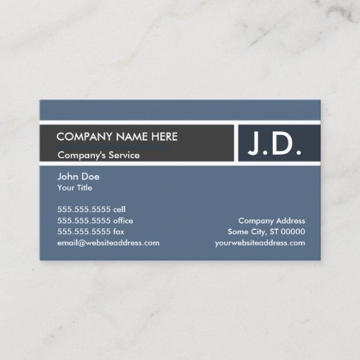 Customizable blue professional : initials business cards